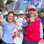 -Recorre Daniela Álvarez el suroriente de Ciudad Juárez acompañada por la candidata a diputada local por el distrito 7, Cristina Aguirre.
